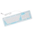 thumbnail image 2 of Teclado de silicona plegable Bling Bling 106 teclas Resistente al agua y polvo con cable USB azul, 2 of 12