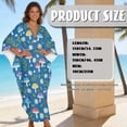 thumbnail image 7 of SEANATIVE Kaftan Dresses for Women Plus Size Beach Cover Up Loose Kaftan Caftan Maxi Dress Loungewear Lightweight Flowey Coverups for Summer Beach Pool, Cartoon Mushroom Daisy Leaf Blue, 7 of 7