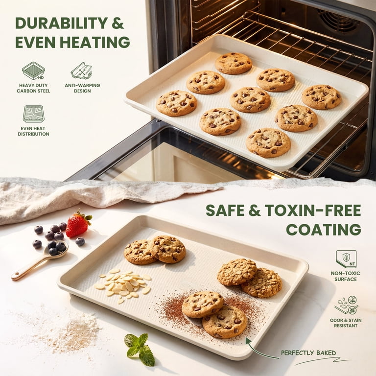 Kikcoin 3-Piece Nonstick Baking Sheets, Carbon Steel photo 8