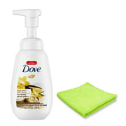 Dove Foaming Hand Wash Sugar Cane & Warm Vanilla 6.8 oz   Free Microfiber Cleaning Cloth
