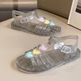 thumbnail image 6 of CYRBOKO Toddler Girls Jelly Sandals, Open Toe Beach Soft Soled Breathable Summer Shoes Black Size 9(Toddler), 6 of 6