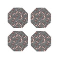 thumbnail image 2 of Kll Octagon Drink Coasters Set Of 4,Pu Leather Absorbent Coasters Set Decorative Coffee Cup Coasters Housewarming Gift For Home Decor-Hedgehogs And Flowers1, 2 of 9