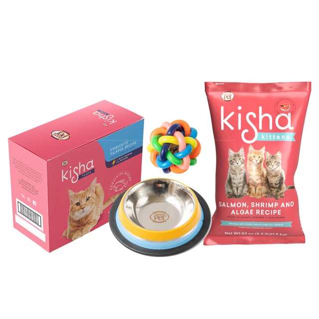 Pack croquetas, 10 pouches, tazón y juguete GrandPet Kisha de 1.5kg GrandPet Alimento seco, húmedo y accesorios