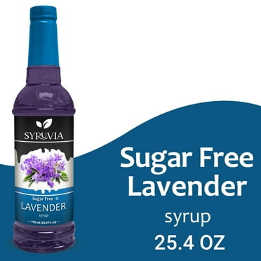Syruvia Sugar Free Lavender Coffee Syrup No-Calorie Coffee Sauce for Coffee, Lattes, Shakes, Smoothies, Desserts, 25.4 Fl. Oz