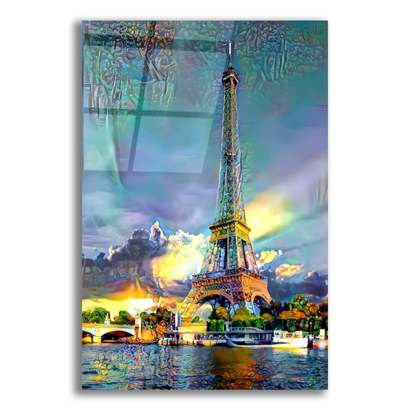Epic Art 'Paris France Eiffel Tower' by Pedro Gavidia, Acrylic Glass Wall Art, 12"x16"