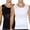 Black + White, variant on Men's Compression Shirt 2 Pack Slimming Undershirts Mesh Body Shaper Chest Tummy Control Tank Top Sleeveless Workout Vest