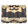 thumbnail image 7 of Yayeee Kitchen Curtains Tier Pair Light Filtering 27"x36" Rod Pocket Short Cafe Window Panel, Beige Halloween Cat, 7 of 7