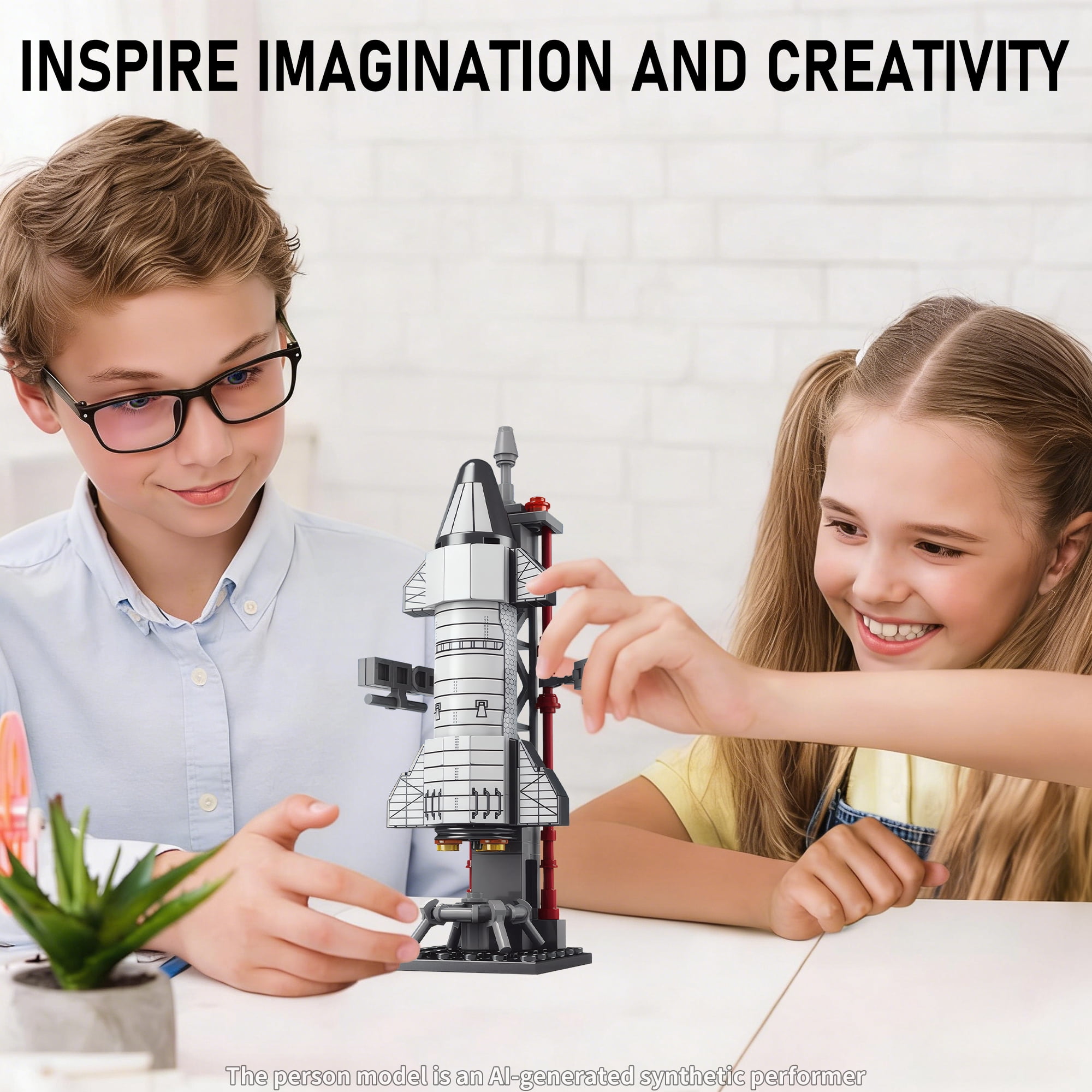 107 PCS Space Building Block Toys Set, STEM Educational Toy, Space Exploration Shuttle Gift for Ages 6+