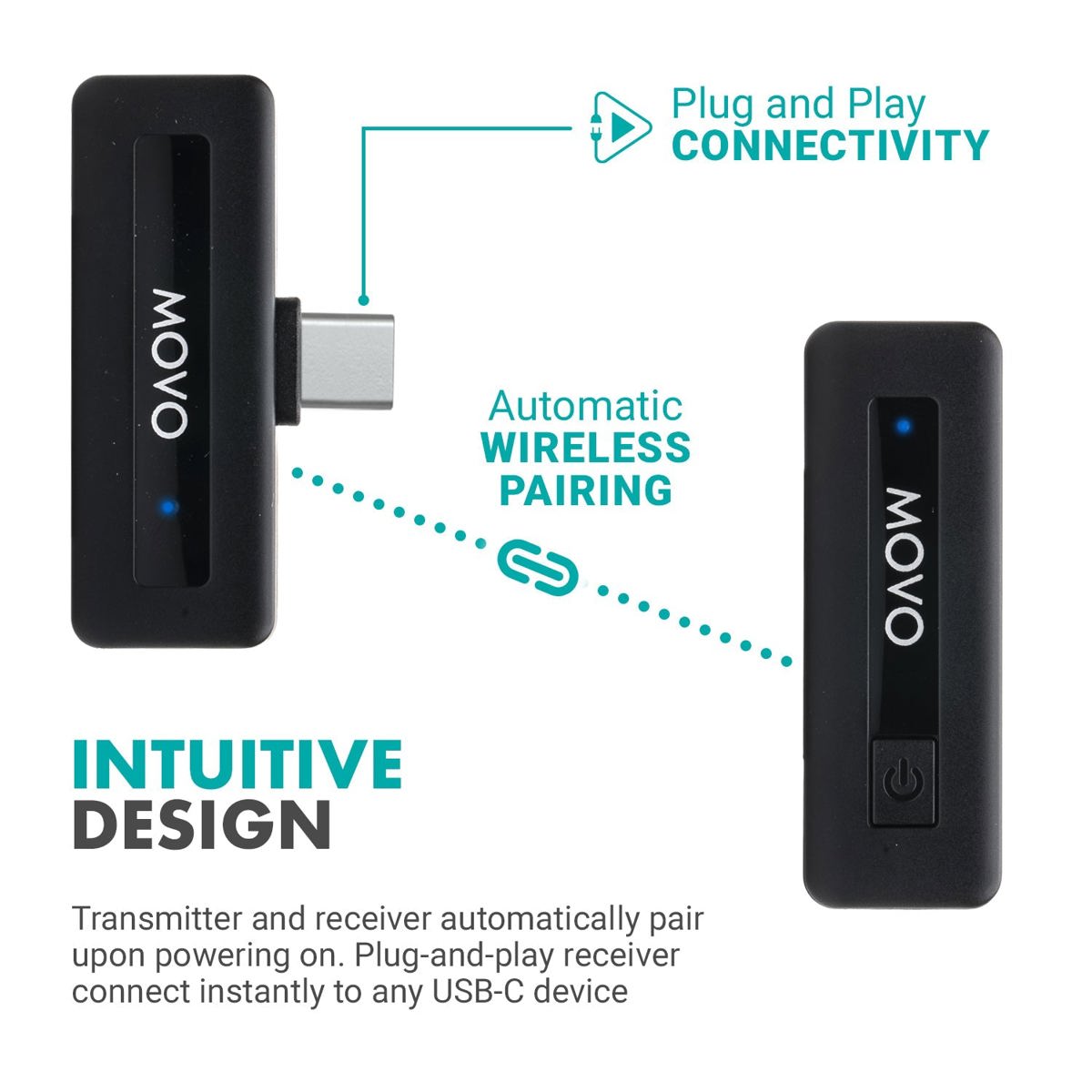 Movo Photo Wireless-MINI-UC-DUO Ultra-Compact Microphone System with 2x Omnidirectional Lavalier Microphone for Android