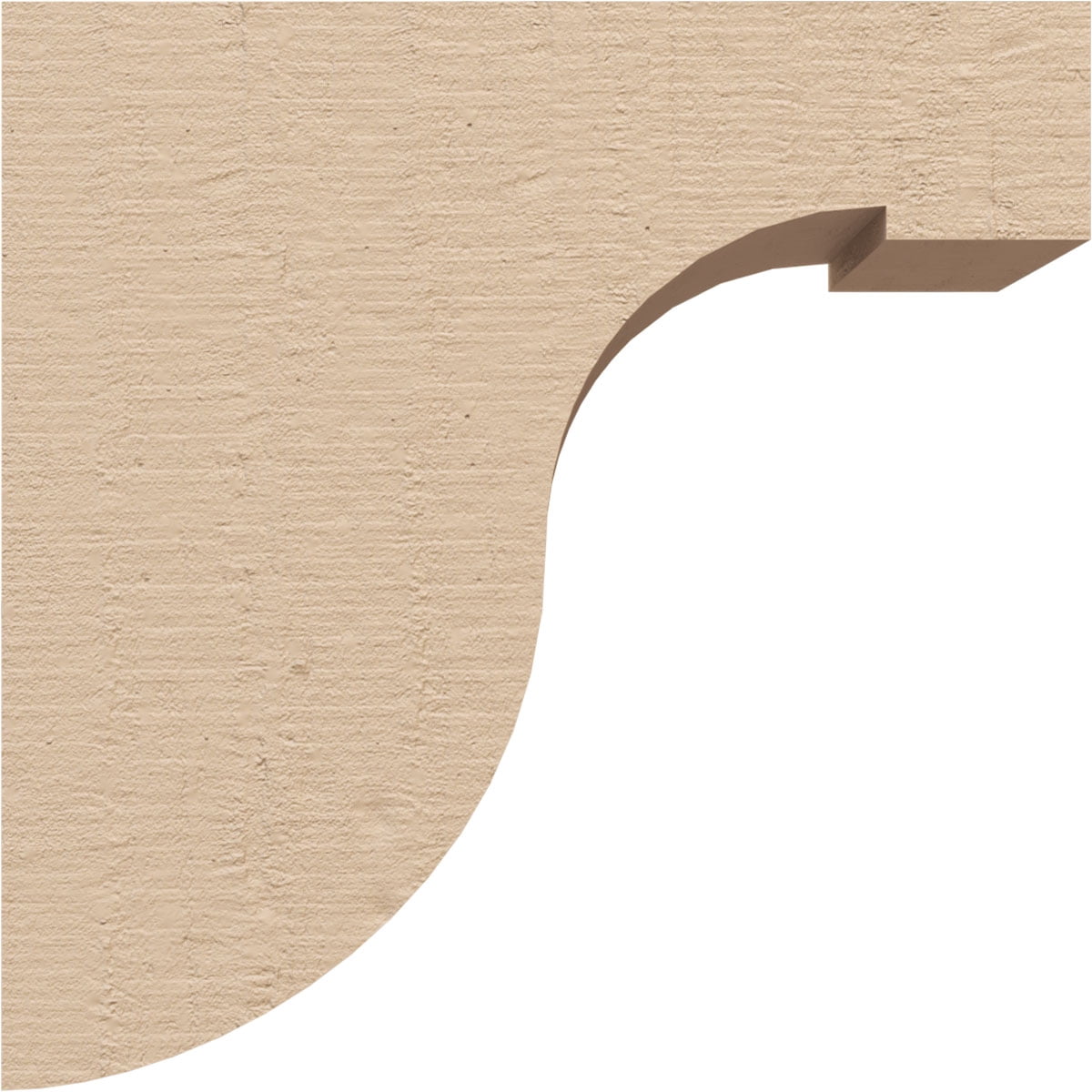 3"W x 6"D x 6"H Classic Del Monte Rough Cedar Woodgrain TimberThane Corbel, Primed Tan