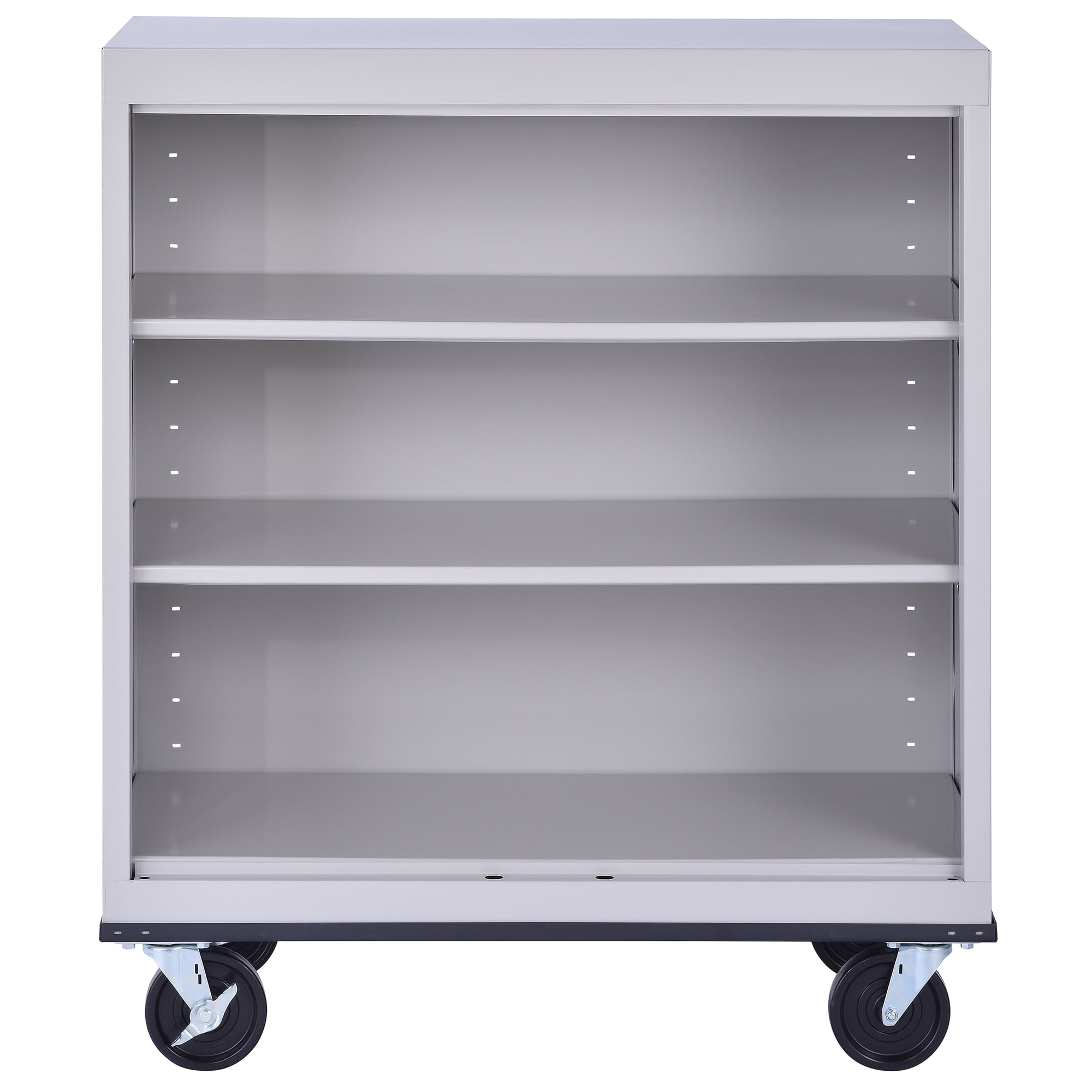 Sandusky Welded Mobile 42 in. Tall Standard Steel Bookcase with Adjustable Shelves in Dove Gray