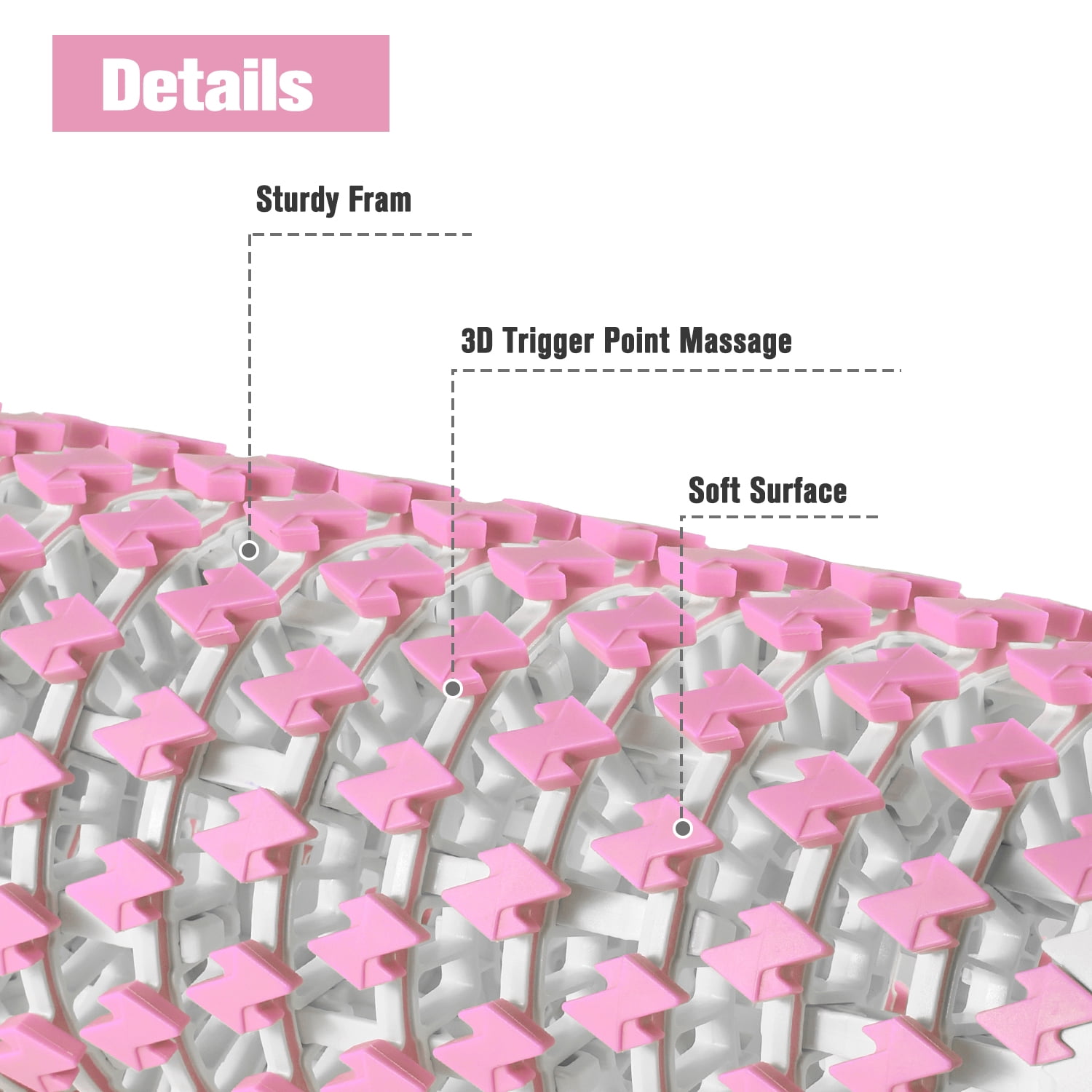 FISUP Retractable Foam Roller Muscle Massager Roller Exercise Home Fitness, Pink