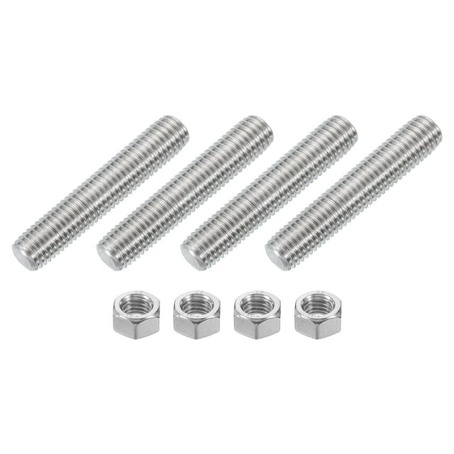 Tige Entièrement Filetée 1/2 Pouces-13, 4 Pcs Acier Inoxydable 304 2.8 Pouces Vis Filetée