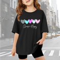 thumbnail image 2 of Toddler Basic Tees Short Sleeve T Shirt Girls Graphic Printed Top for Kids Girls Cartoon Printed Cartoon Printed Trendy Clothes #Black 3 -4, 2 of 7