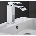 thumbnail image 1 of Waterfall Bathroom Faucet Brass Sink Faucet Modern Design Chrome Two Way Faucet, 1 of 4