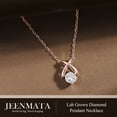 thumbnail image 3 of JeenMata X-Shaped Round Cut Lab Grown Diamond Pendant Necklace in 18K Rose Gold Plating for Women, 3 of 8
