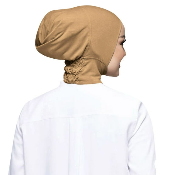 Yigetop Head Scarf for Women's Hair Women Casual Solid Color Elastic Cap High Stretch Womens Muslim Bib Hijab Muslim Head Scarf for Women Khaki one Size