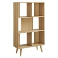 thumbnail image 2 of Modway Transmit 5-Shelf Wood Bookcase with Splayed Dowel Legs in Oak, 2 of 9