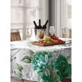 thumbnail image 6 of Happy Birthday Table Cloth, Waterproof Tablecloth for Rectangle Tables, Green Luxury Dress Crown Carriage Flowers Reusable Washable Fabric Table Cover for Restaurant Kitchen Dining Tables 52"x70", 6 of 9