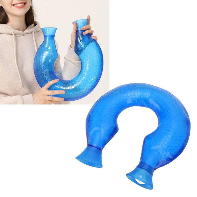 Botella De Agua Caliente, Botella De Agua Caliente En Forma De U De PVC De 1,4 L Con Cubierta De Tela, Bolsa De Agua Caliente Fría Para Compresas Frías Y Calientes En Invierno,
