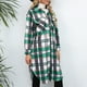 thumbnail image 4 of Camisa larga a cuadros para mujer, manga larga, botonadura sencilla, botones hacia abajo, 4 of 8