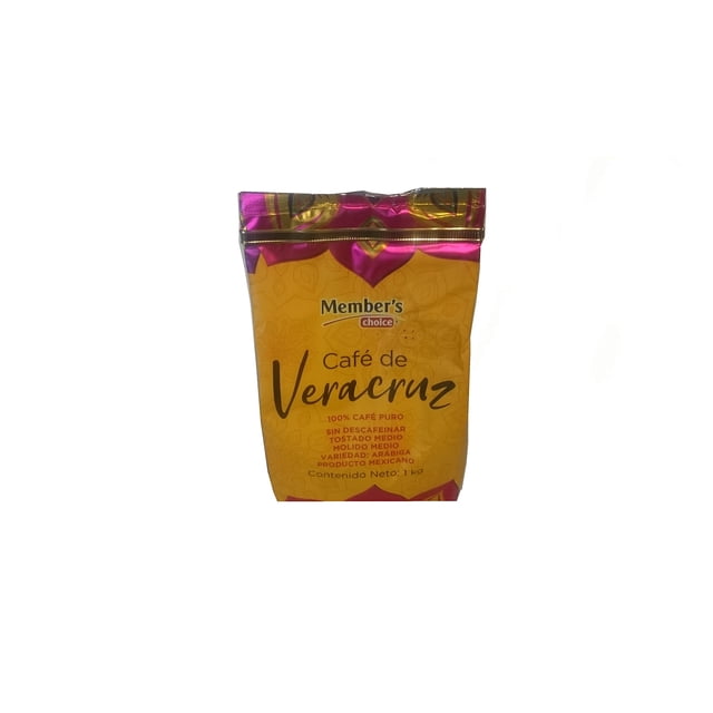 Member's Choice - Café de VERACRUZ tostado y molido medio Member´s Choice 100% café puro mexicano variedad Arábiga contenido neto1kg