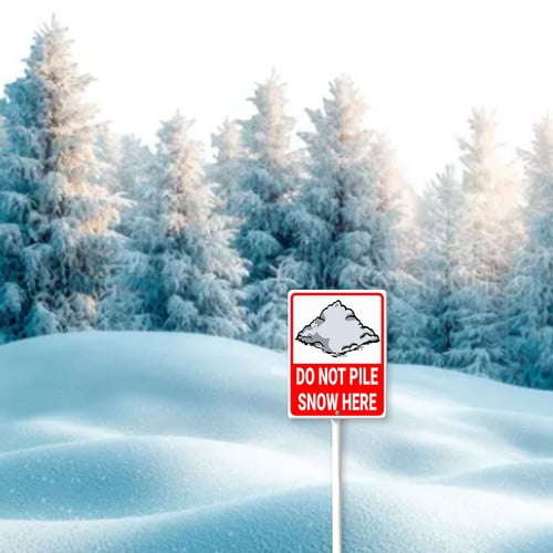 Soliyoahee Do Not Pile Snow Here Yard Sign with Stake 8x12inch Rustproof Aluminum Lawn Decorations Warning Sign for Outdoor Road Street Garden Decor