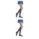 thumbnail image 4 of Minnieouse Calcetines a rayas hasta el muslo JK Juegos deportivos Día de San Valentín Accesorios de mujer para diario Fiesta de Halloween Raya negra 2piezas raya negra gris Minnieouse CBP343934, 4 of 5