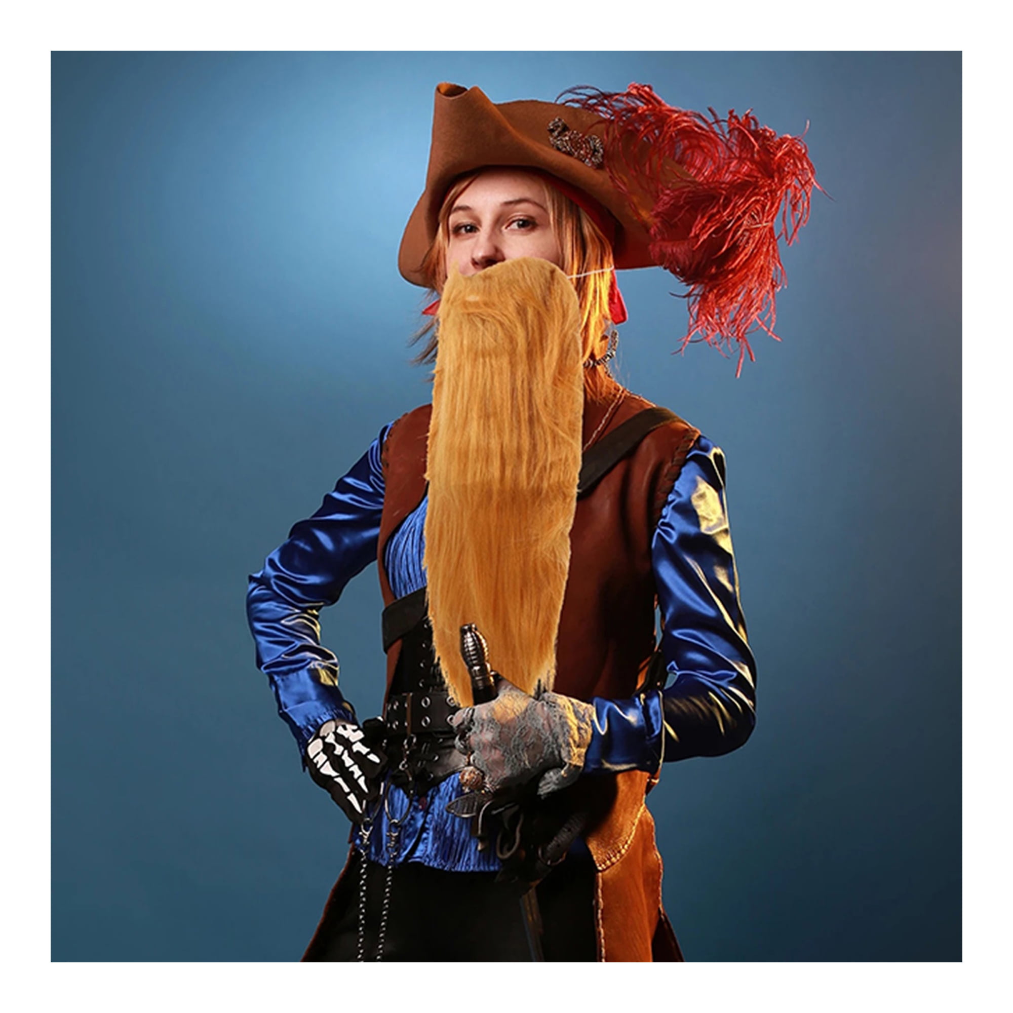 Long Beard Costume, Fake Dwarf Gnome Beard and Mustaches Party Favors