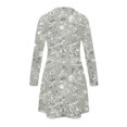 thumbnail image 4 of Lilgiuy Women's Long Sleeved Dress With Round Neck Hollow Out Short Print Dress for Cardigan Coat or Jacket, 4 of 4