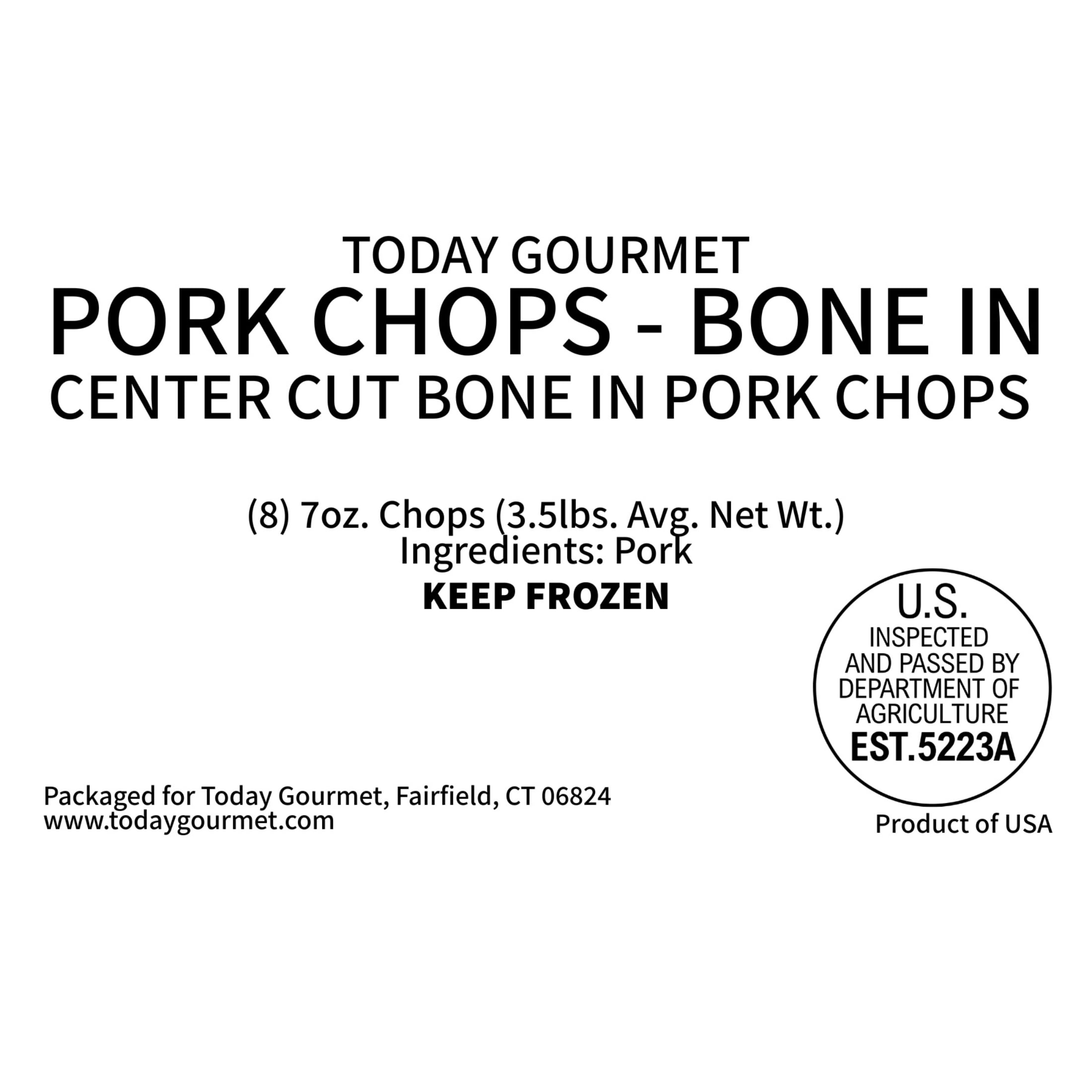 Today Gourmet, Pork Chops, Bone-In, (16) 7oz., Heritage Breed
