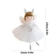 thumbnail image 3 of Adorno navideño de ángel niña con astas y alas | Decoración colgante para habitación infantil, dormitorio y decoración navideña | Colgante de hada de tela blanca, gris y rosa, 3 of 6