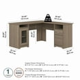 thumbnail image 6 of Bush Furniture Cabot 60" L Shaped Desk with Storage, Ash Gray, 6 of 7