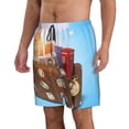 thumbnail image 2 of Disketp Men'S Swim Trunks Hawaiian Breathable Surf Beach Swimsuits Mesh Lining Beach Shorts With Pockets-Trip To London, 2 of 9