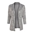 thumbnail image 3 of DYMADE Women Sequins Long Sleeve Glitter Blazer Suit Open Front Party Jacket, 3 of 4