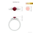 thumbnail image 6 of ANGARA Natural Classic 1 ct Ruby and Diamond Three Stone Engagement Ring in 14K White Gold for Women (Size-6mm) | July Birthstone, Birthday, Anniversary, Jewelry Gift for Women | Natural Ruby Ring, 6 of 10