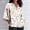 #209-White, variant on Ounisa Womens 3/4 Sleeve Tops Cotton Linen Plus Size Shirts V Neck Casual Loose Fit Blouses Boho Fashion Spring/Summer Casual Vacation Top
