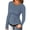 Blue, variant on Spring Fall Women Long Sleeve Slim Fit Solid T Shirt Crew Neck Tops