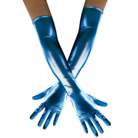 metallic extra long gloves