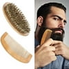 Boar Bristle Beard Brush and Handmade Beard Comb Kit for Men Beard Mustache