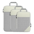 thumbnail image 3 of 3Pcs Compression Packing Cubes, Travel Organizer Cubes Tear Resistant Portable Luggage Packing Organizers for Business Trips Beige, 3 of 9