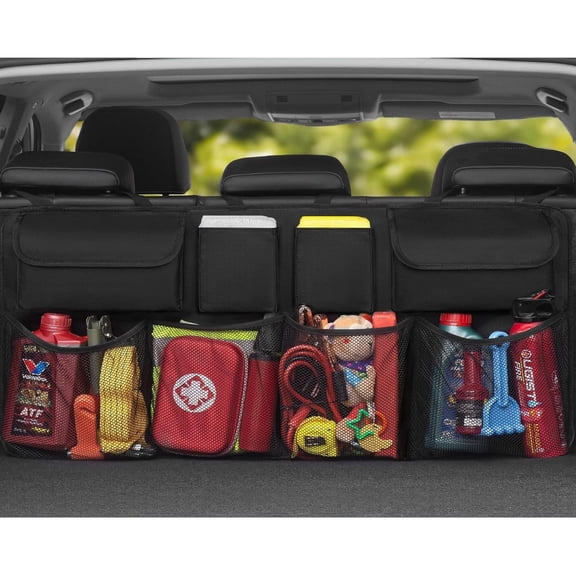 VFM Car Trunk Organizer, LARGE CAPACITY Car Storage Bag with 8 Pockets, Trunk Storage Organizer for Car, SUV, Truck, MPV