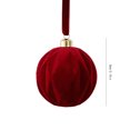 thumbnail image 2 of Red Christmas Ornaments,Christmas Tree Ornaments,Velvet Flocked Christmas Tree Ornaments,Shatterproof Plastic Hanging Balls Luxury Xmas Decor for Home Porch Party(Red-C 3.15*3.15*3.15in), 2 of 5