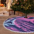 thumbnail image 6 of Rocae Hawaiian Beach Dolphin for Christmas Tree Skirt with Pom Pom Trim for Holiday Party for Holiday Home Decor Indoor Outdoor-48", 6 of 7
