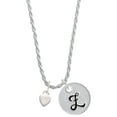 thumbnail image 1 of Delight Jewelry Silvertone Mini Smooth Heart Silvertone Script Initial Disc - Z - Charm Necklace, 20"+3", 1 of 4