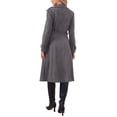 thumbnail image 3 of INSPIRE CHIC Faux Suede Trench Coat for Women's Notched Lapel Double Breasted Belted Long Sleeves Coats XS Gray, 3 of 6