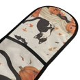 thumbnail image 4 of Yayeee Double Oven Mitt Kitchen Heat Resistant Baking 35" x7" Quilted Glove, Gray Cartoon Halloween Cat, 4 of 6