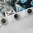 thumbnail image 4 of jejeloiu Blue Rose Highland Cow Black Out Curtains Kids,Floral Farm Print Curtains Pack of 2 (42x63 Each), 4 of 7