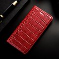 thumbnail image 1 of For Apple iPhone 7 8 X XS XR 11 12 13 14 15 Mini Pro Max Case Crocodile Genuine Leather Flip Cover Cases Red iPhone 14 Mini, 1 of 6