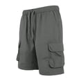 thumbnail image 3 of CONZONE Mens Cargo Shorts Elastic Waist Drawstring Hiking Shorts for Men Solid Color Lightweight Loose Fit Gym Athletic Shorts With Pockets, 3 of 5